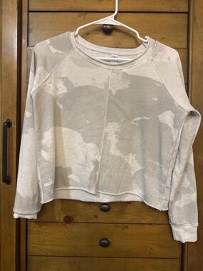 Gray cropped sweatshirt.